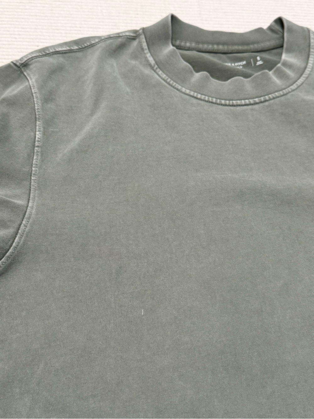 Abercrombie & Fitch Premium Essentials Garment Dyed Boxy Tee Olive Green S - Picture 7 of 8